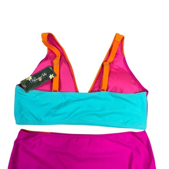 Blooming Jelly Women's Size XL Colorful High Waisted Full Coverage Bikini - Picture 7 of 9